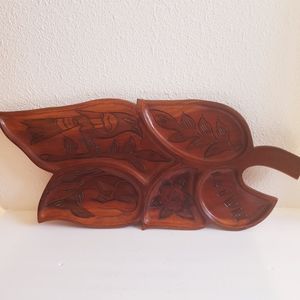 Solid Monky Pod Tiki Wood Handcarved Large Tray